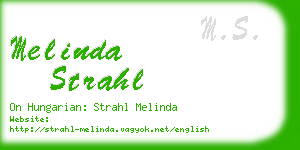 melinda strahl business card